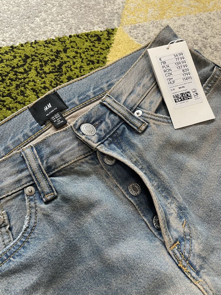 Чоловічі джинси H&M 30/32 (XS) Relaxed Fit