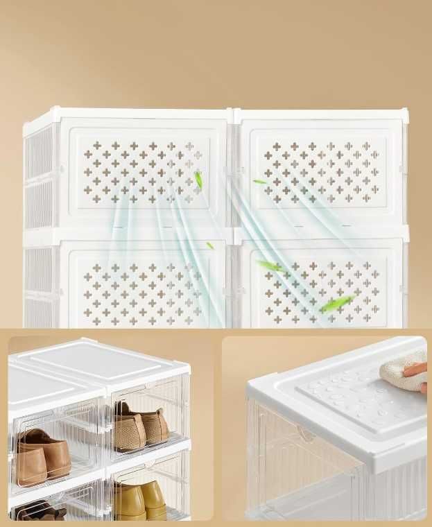 Modułowy zestaw 12 pudełek na buty zabawki Songmics LSP206W01