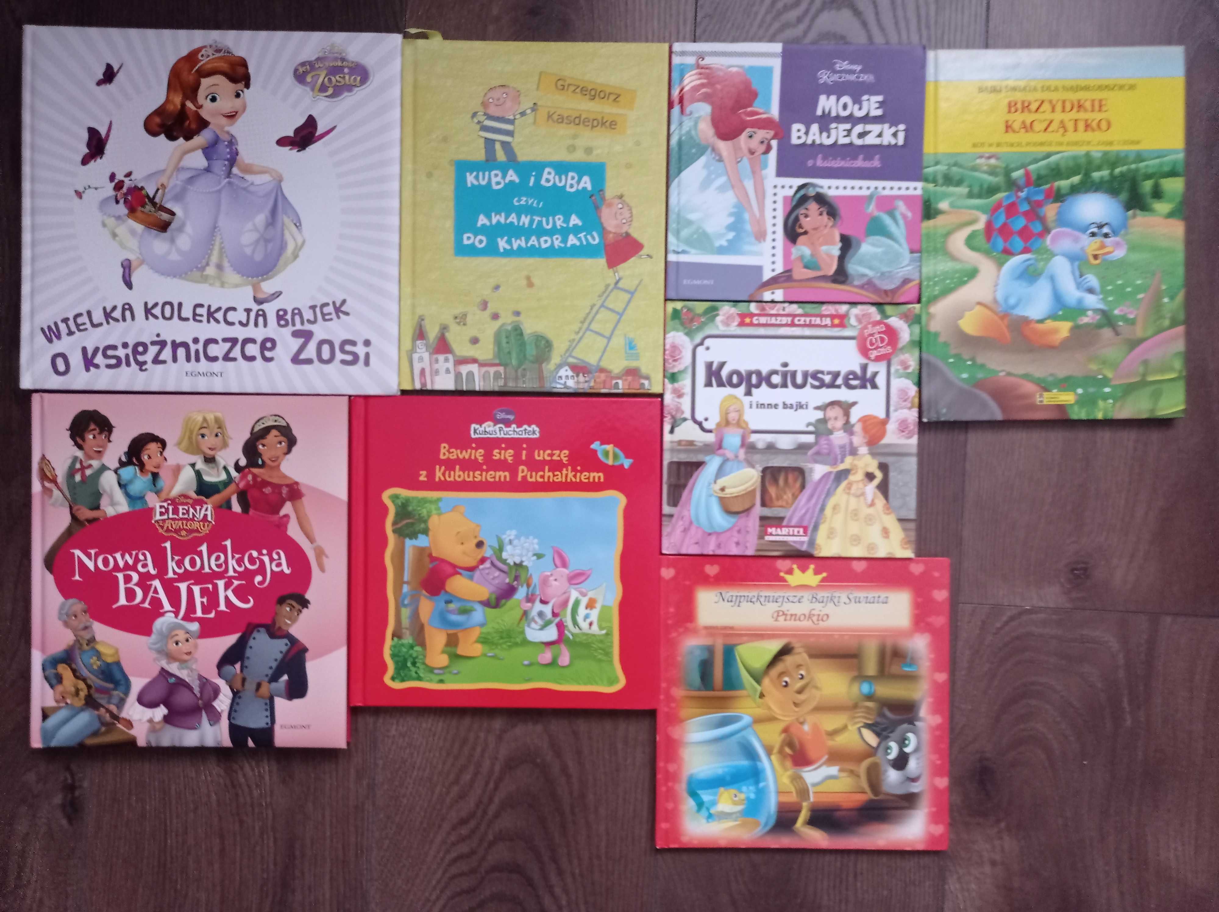 Książki książeczki dzieci Pinokio Brzydkie Kaczątko Kopciuszek Kubuś