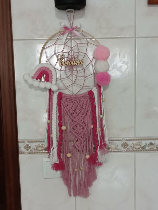 Decoração de parede em macramé