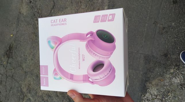 СУПЕР ЦІНА Подарунок бездротові навушники з вушками Hoco Cat W27