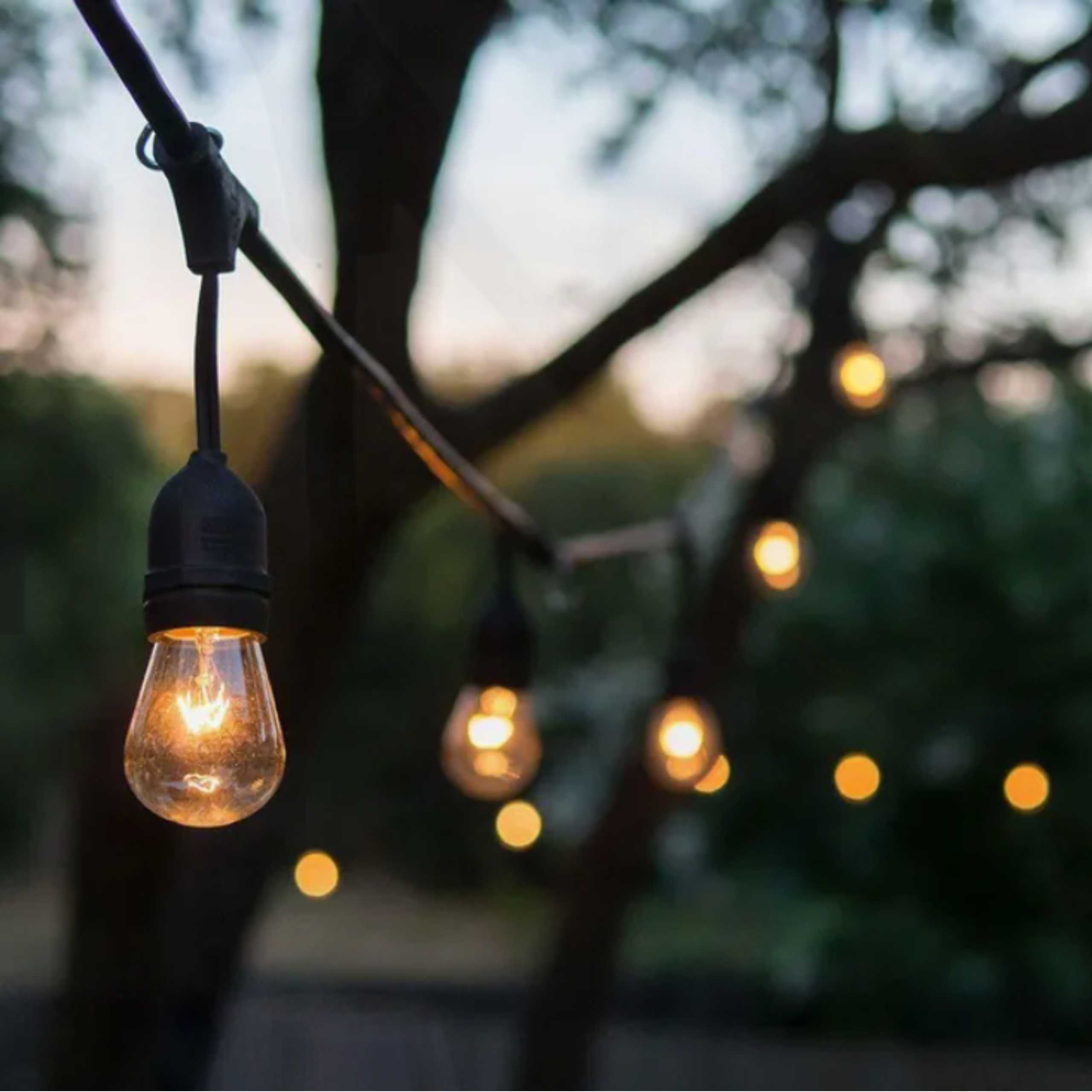 Girlanda Świetlna Ogrodowa 10m 20m Żarówki LED E27 Łańcuch Ogrodowy