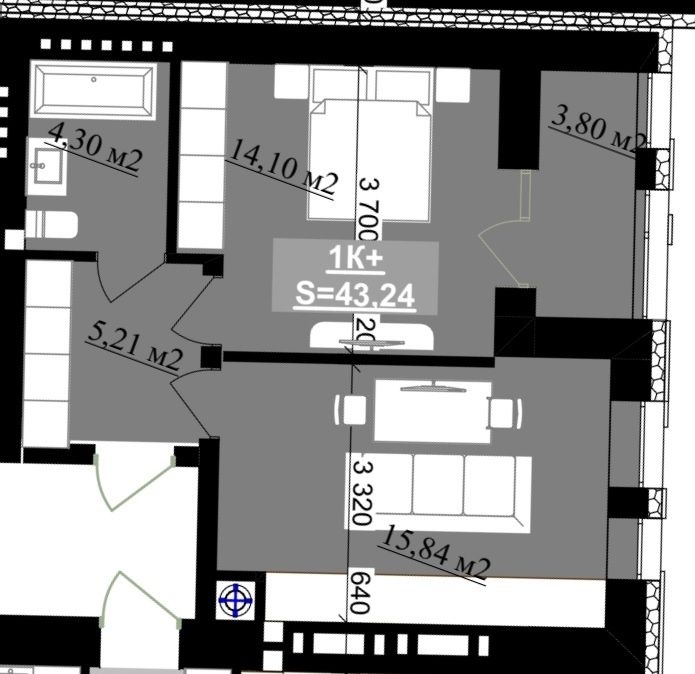 Продам 1 кімнатну по вул. Приозерна, Набережна, р-н Бам