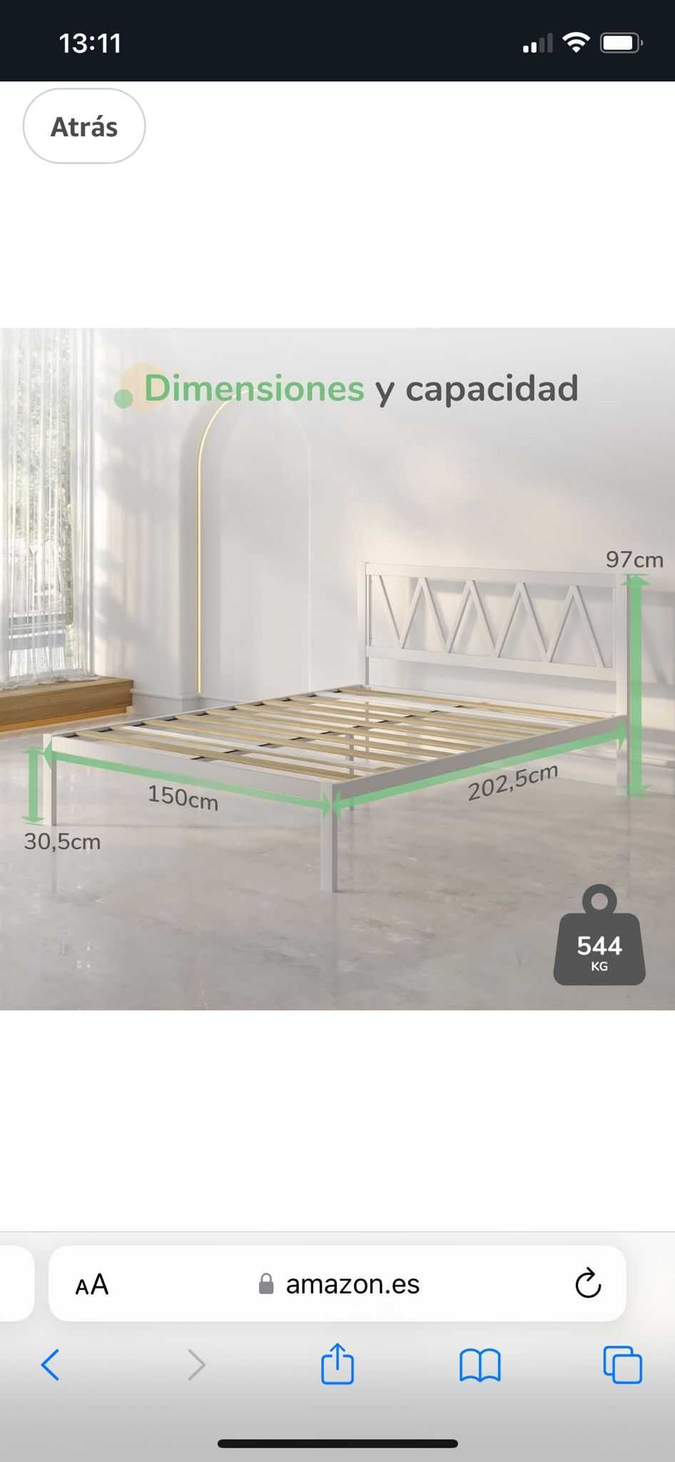 Cama metalica 150x200