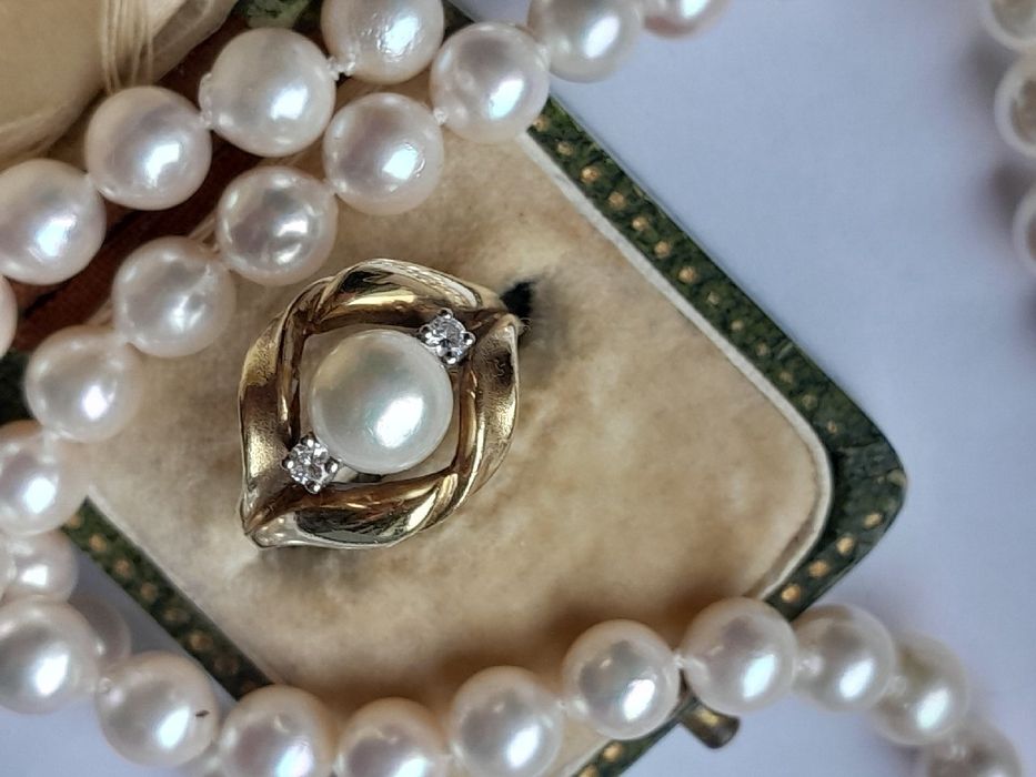 R.16 Pierścionek 5.54g Złoto 585 Akoya Diamenty WYCENA