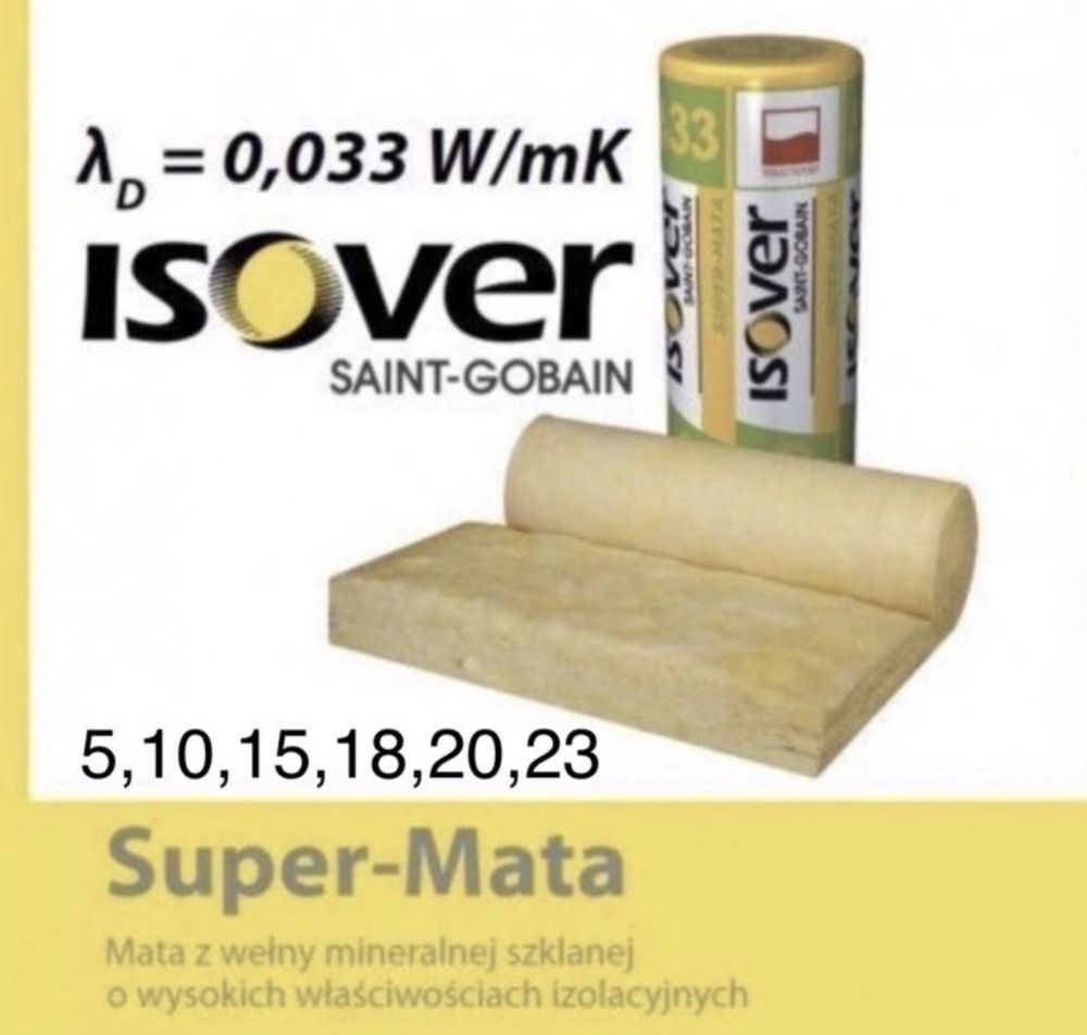 wełna mineralna 0,033 supermata super-mata isover