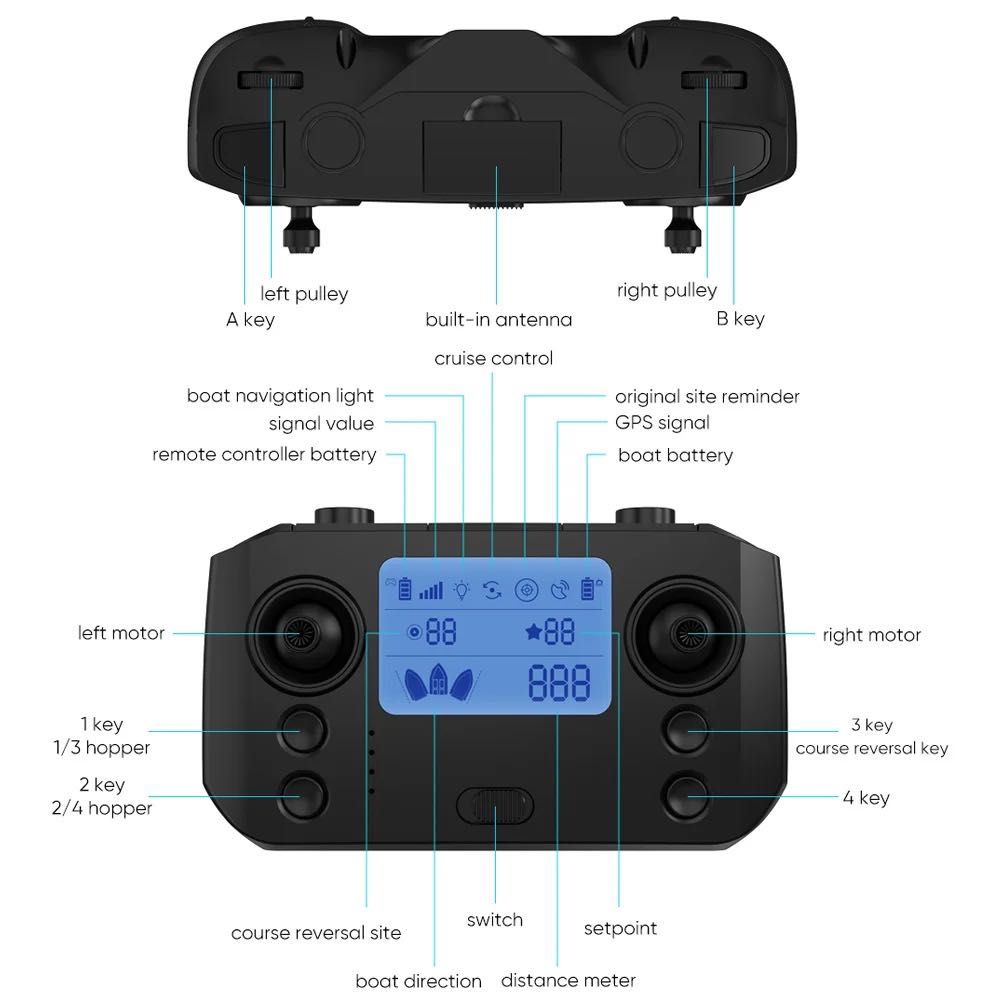 Łódka Zanętowa FLYTEC D19 GPS 4 komory Żółta 12000 Mah