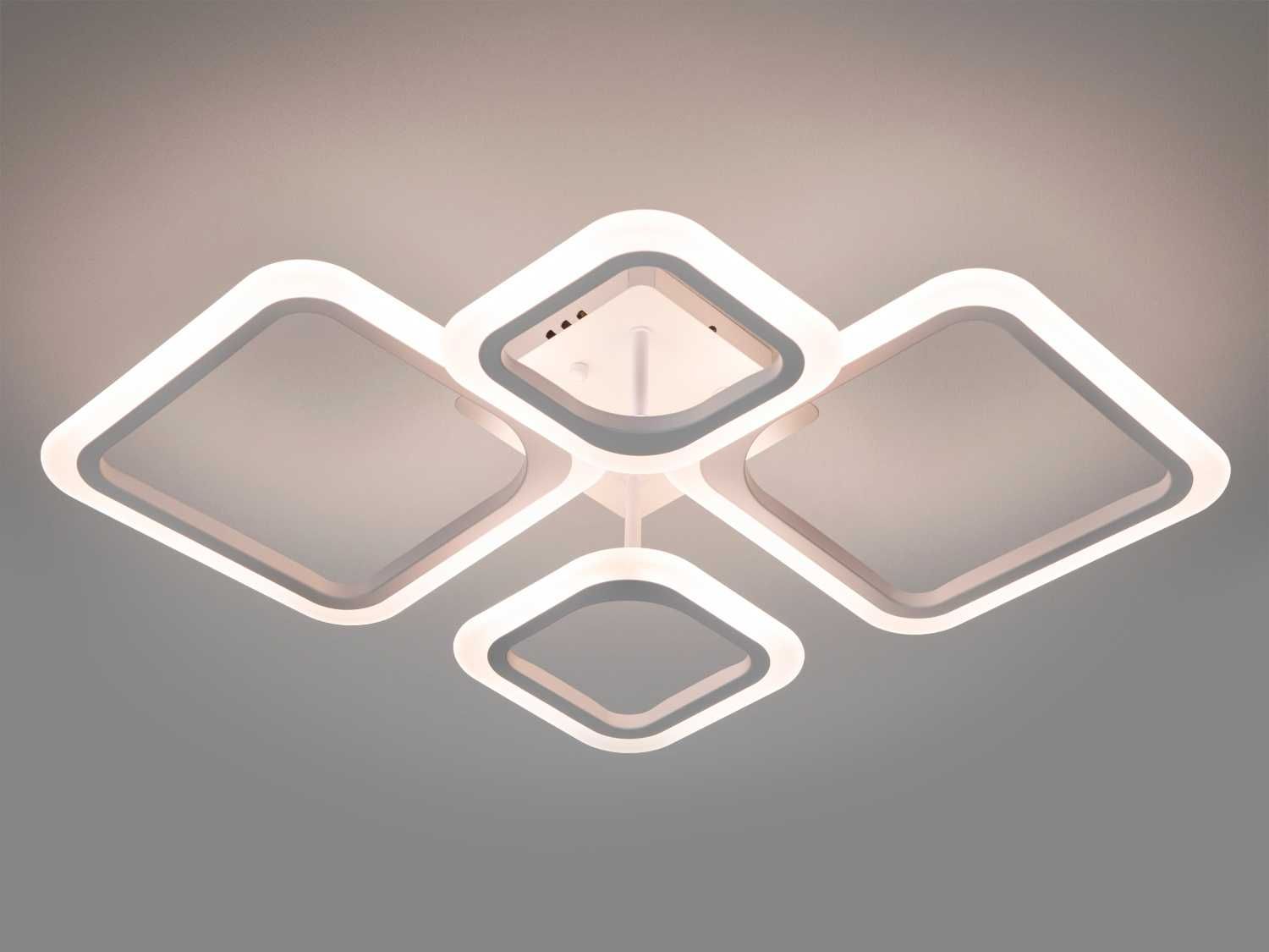 LED люстра в кухню з димером, біла або чорна, 52W на 8м2 A8060/2+2WH