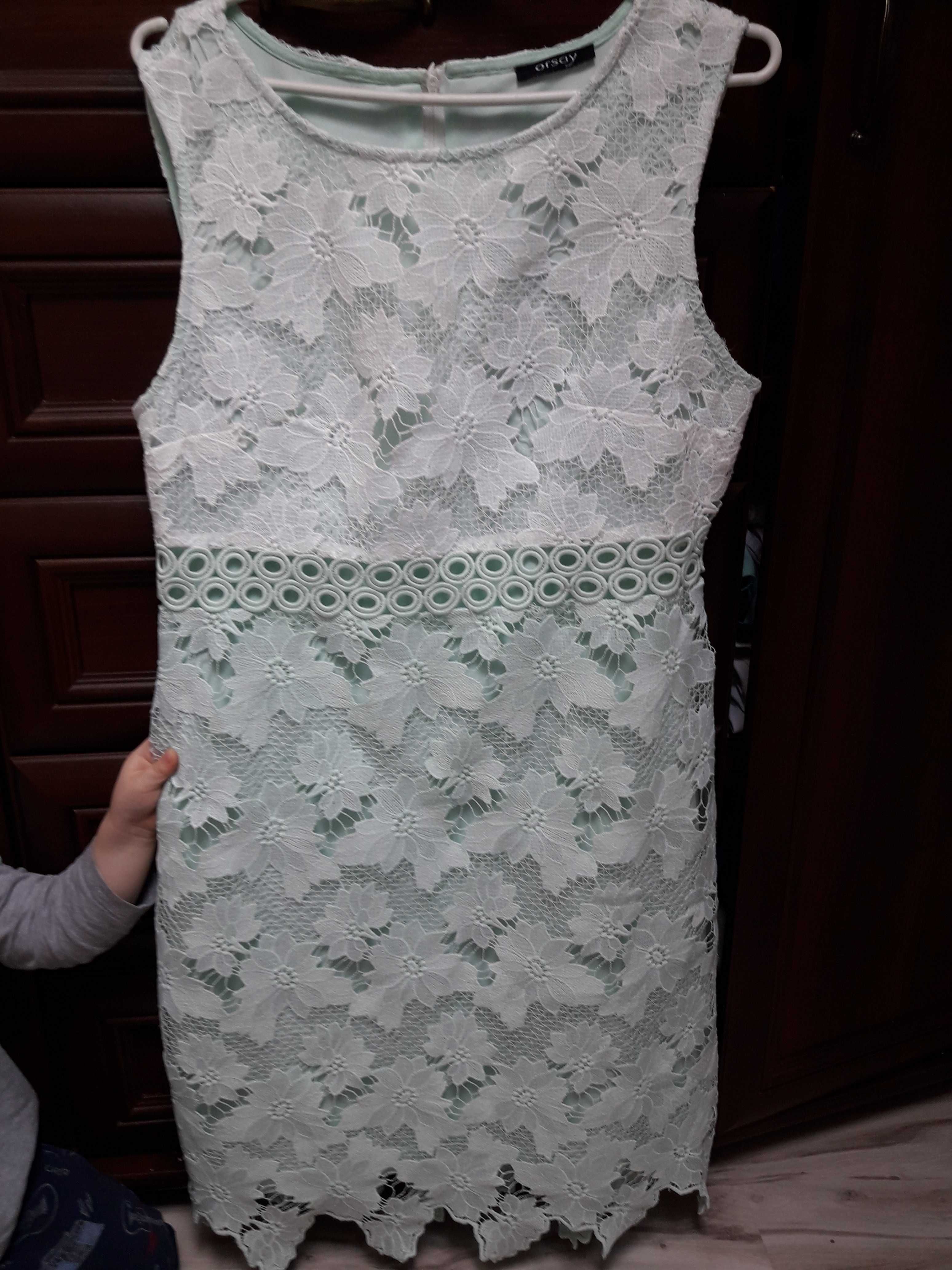Elegancka sukienka orsay r. 40 koronka