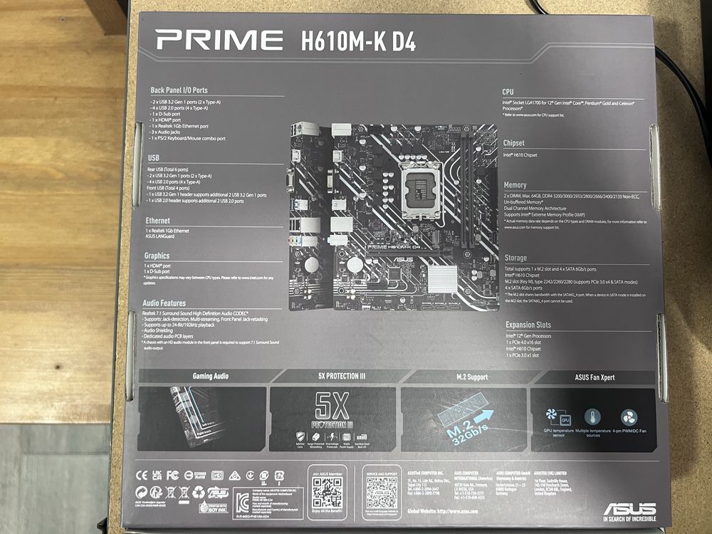 ASUS Prime H610M-K D4 Skt1700 Motherboard Micro-ATX
