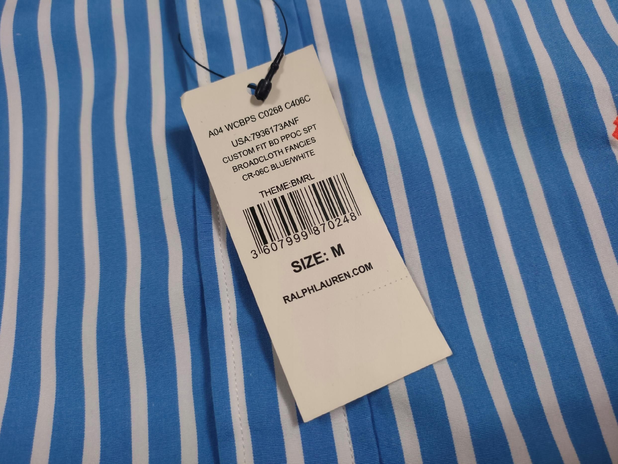 POLO RALPH LAUREN Koszula Męska w Prążki Nowa Logowana r. M/L