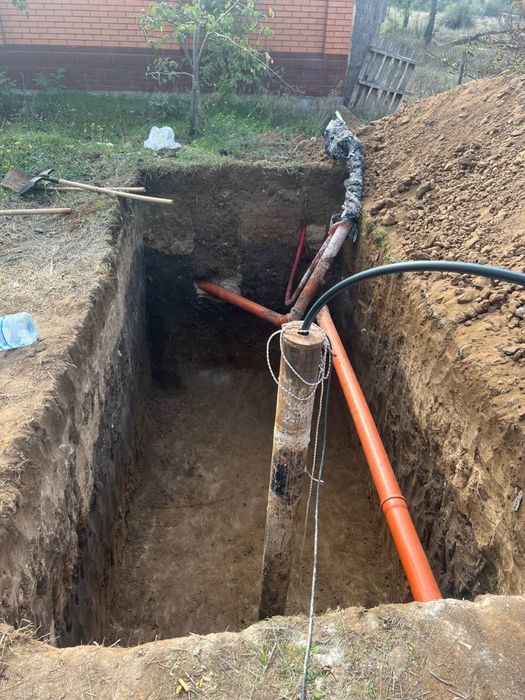 Земляные работы, копка траншеи/ямы/котлована, планировка, гнб прокол