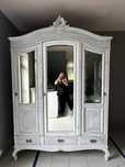 Odnowiona Szafa Stylowa z lustrami Shabby Chic Francuska Ludwikowska