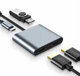 Hub USB 3.0 typu C 4w1 z MST portami HDMI 4K thunderbolt