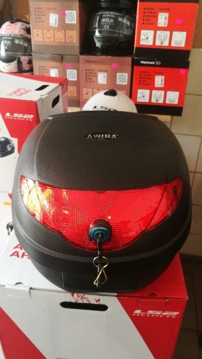 NOWY Kufer Awina 24L na kask skuter/motocykl - MOCNY Monolock