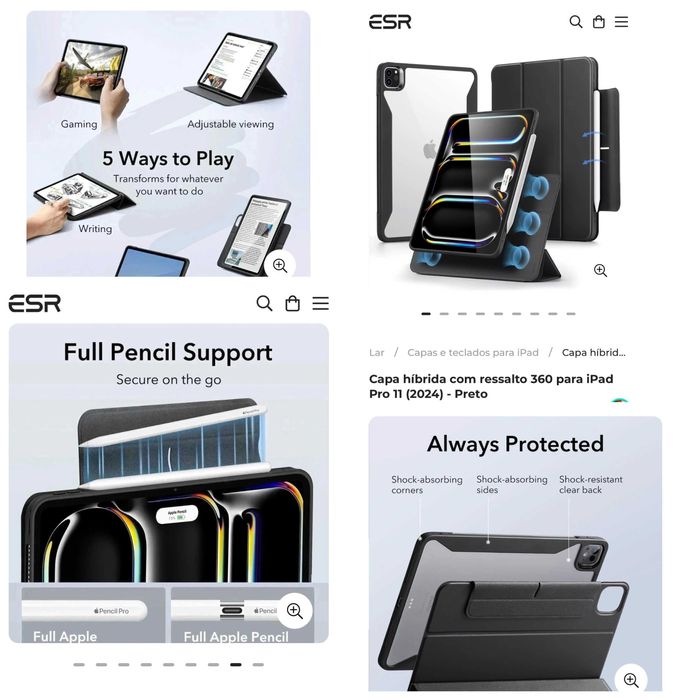 Capa Híbrida 360 Case p7 iPad Pro 11 M4 (2024)
