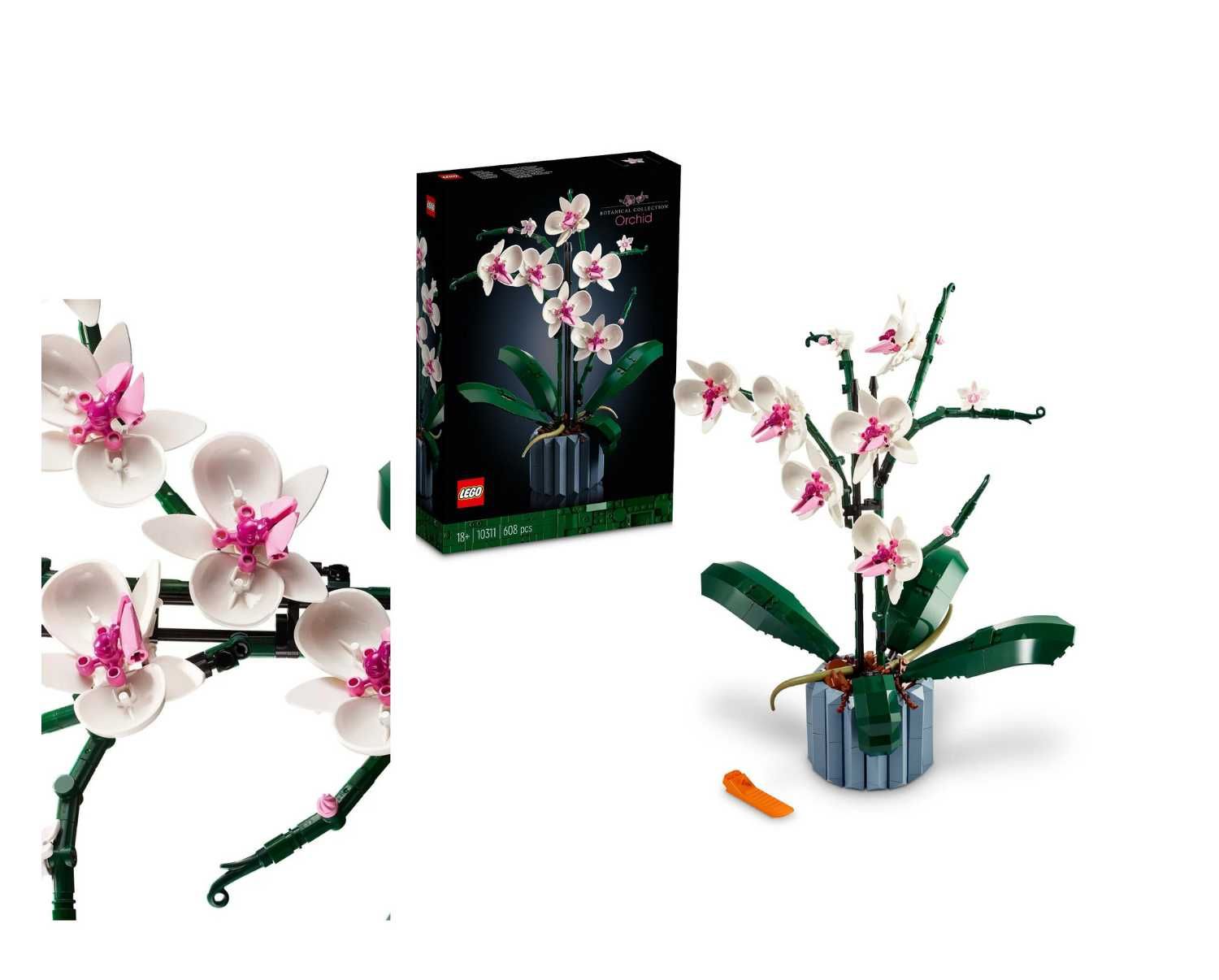 LEGO Botanicals kwiat ORCHIDEA dla dorosłych, dekoracja salonu, kwiaty