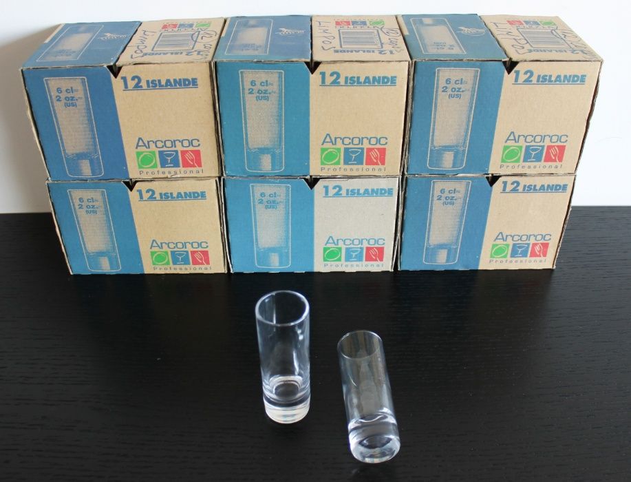 45 Copos altos de vidro para shot de 6 cl (NOVAS SEM USO)