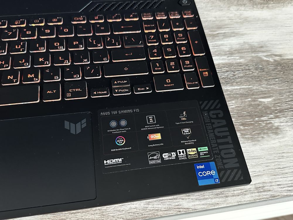 Asus Tuf Gaming F15/ i7 12700/2K WQHD 165hz/Rtx 4060/ssd 512/16gb