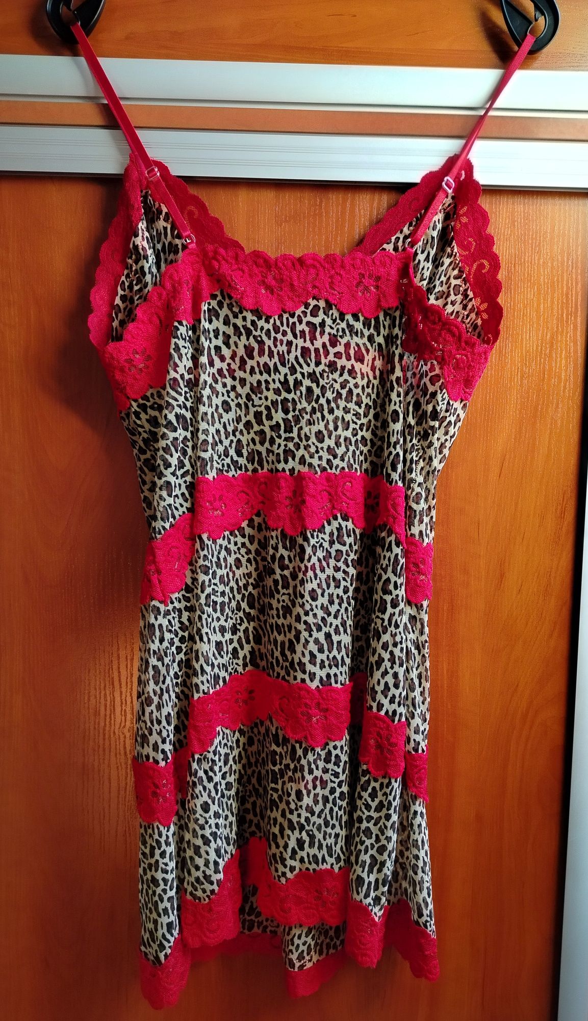 Śliczna Duża Koszulka Nocna w panterkę 2XL stan idealny
