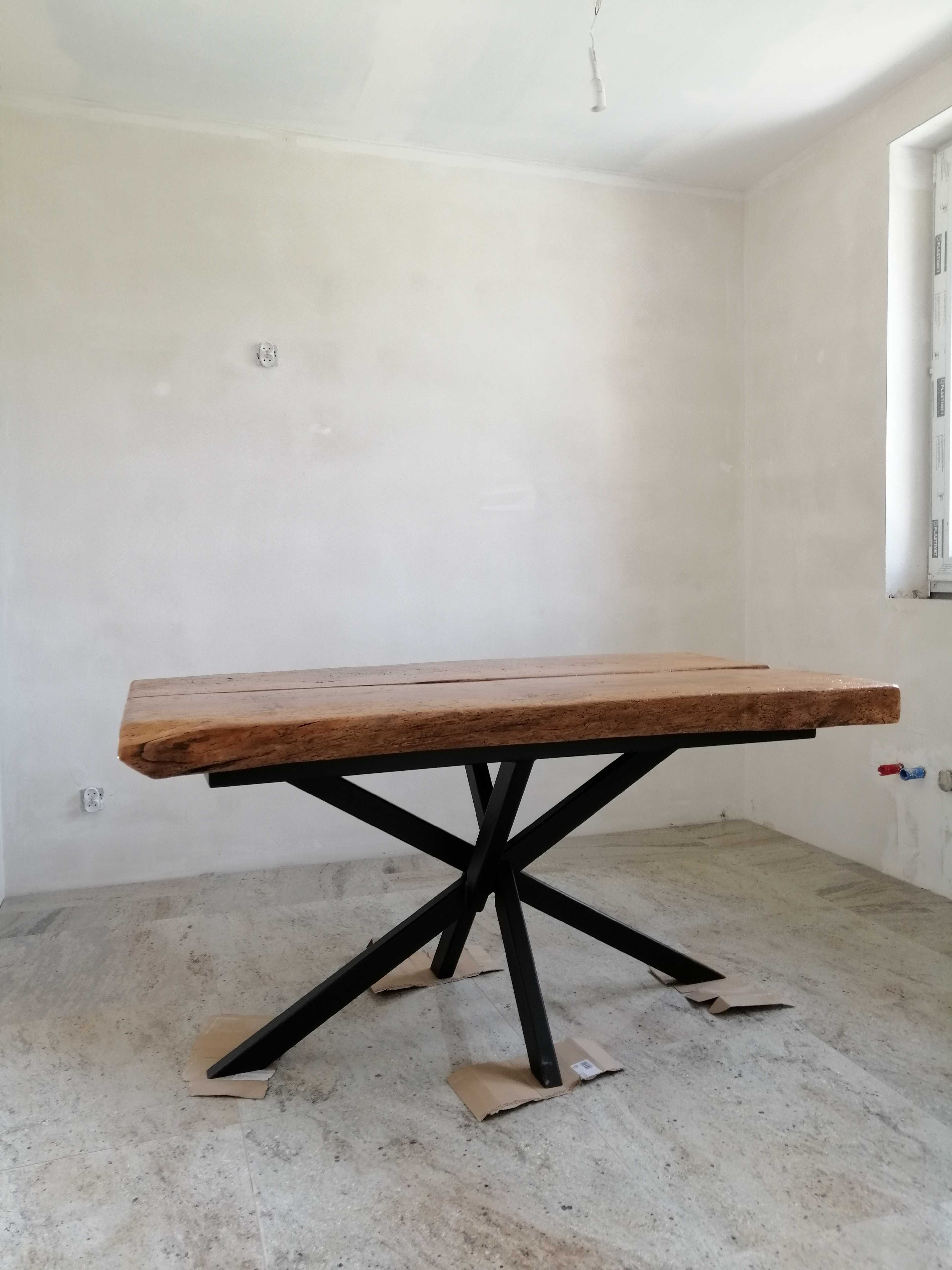 Stół loft lity blat stół drewniany