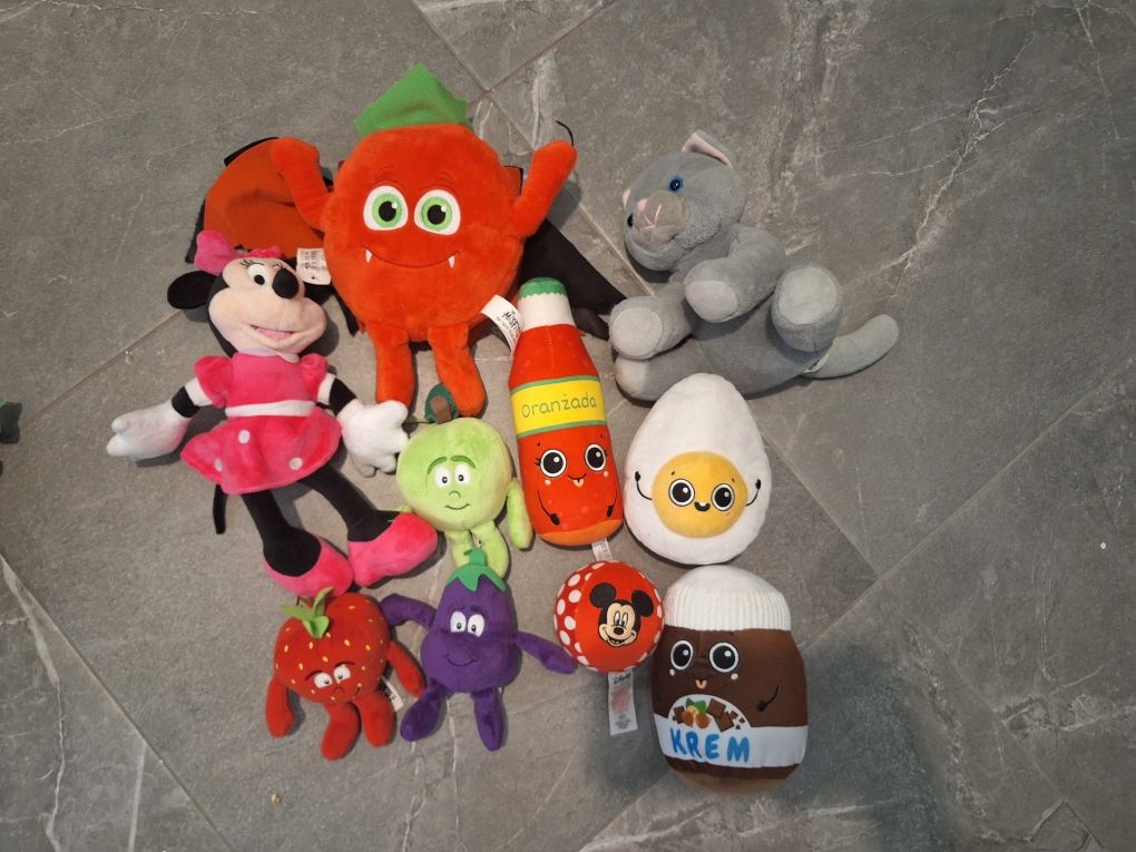 Zestaw pluszaków biedronka minnie kotek kot