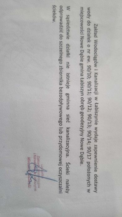 Działka budowlana w Nowy Dąbiu  765 m/2