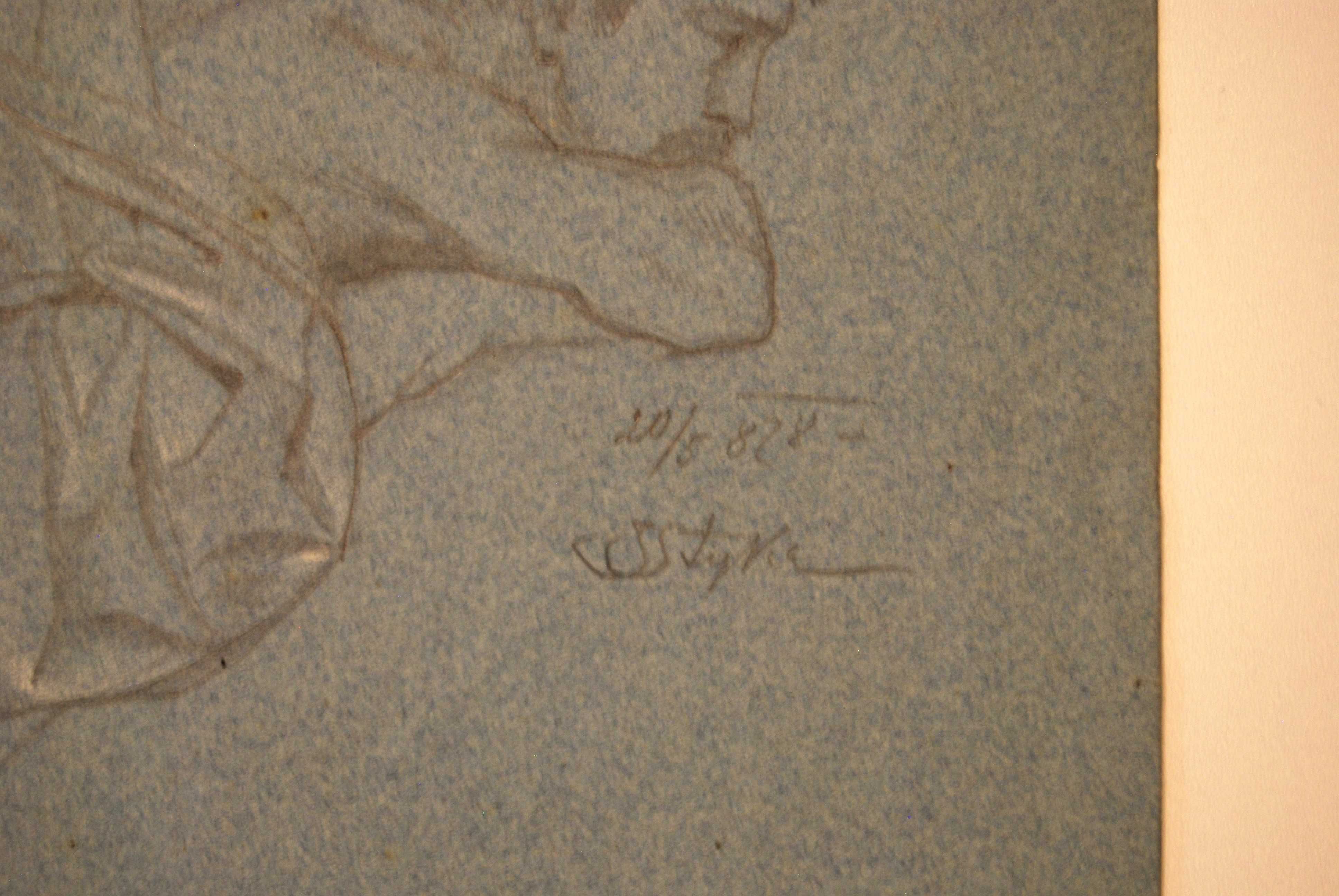 Jan STYKA (1858 - 1925) szkic postaci mężczyzny ołówek/papier