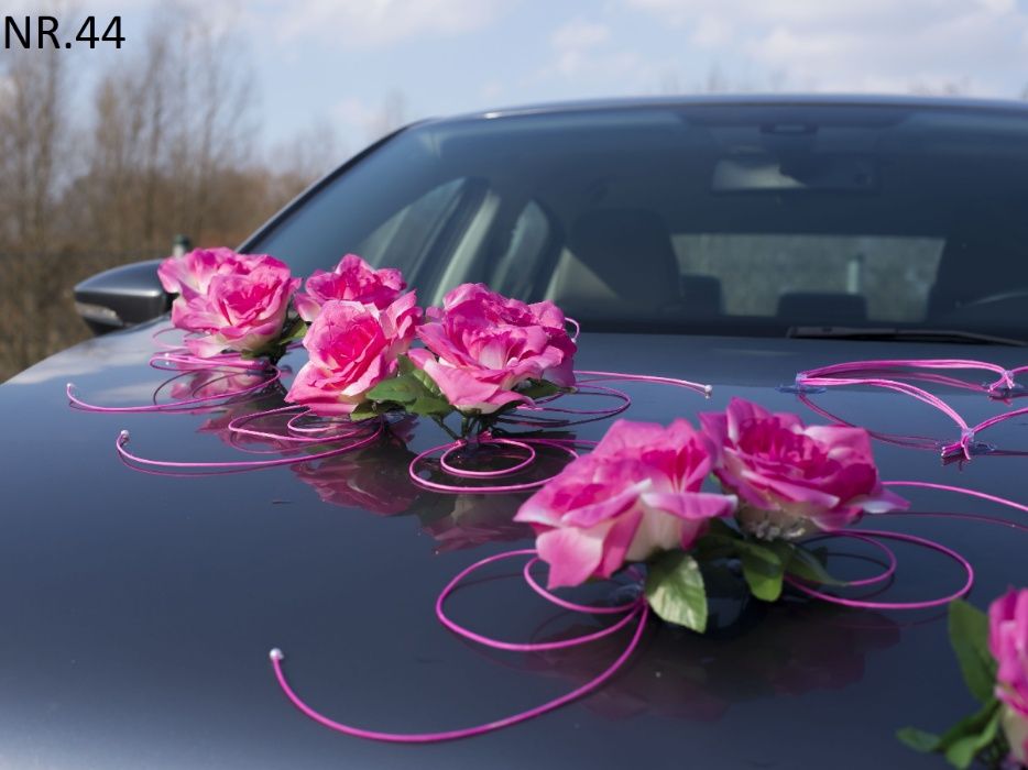 Ozdoba na samochód-dekoracja montaż na przyssawce florystycznej 044