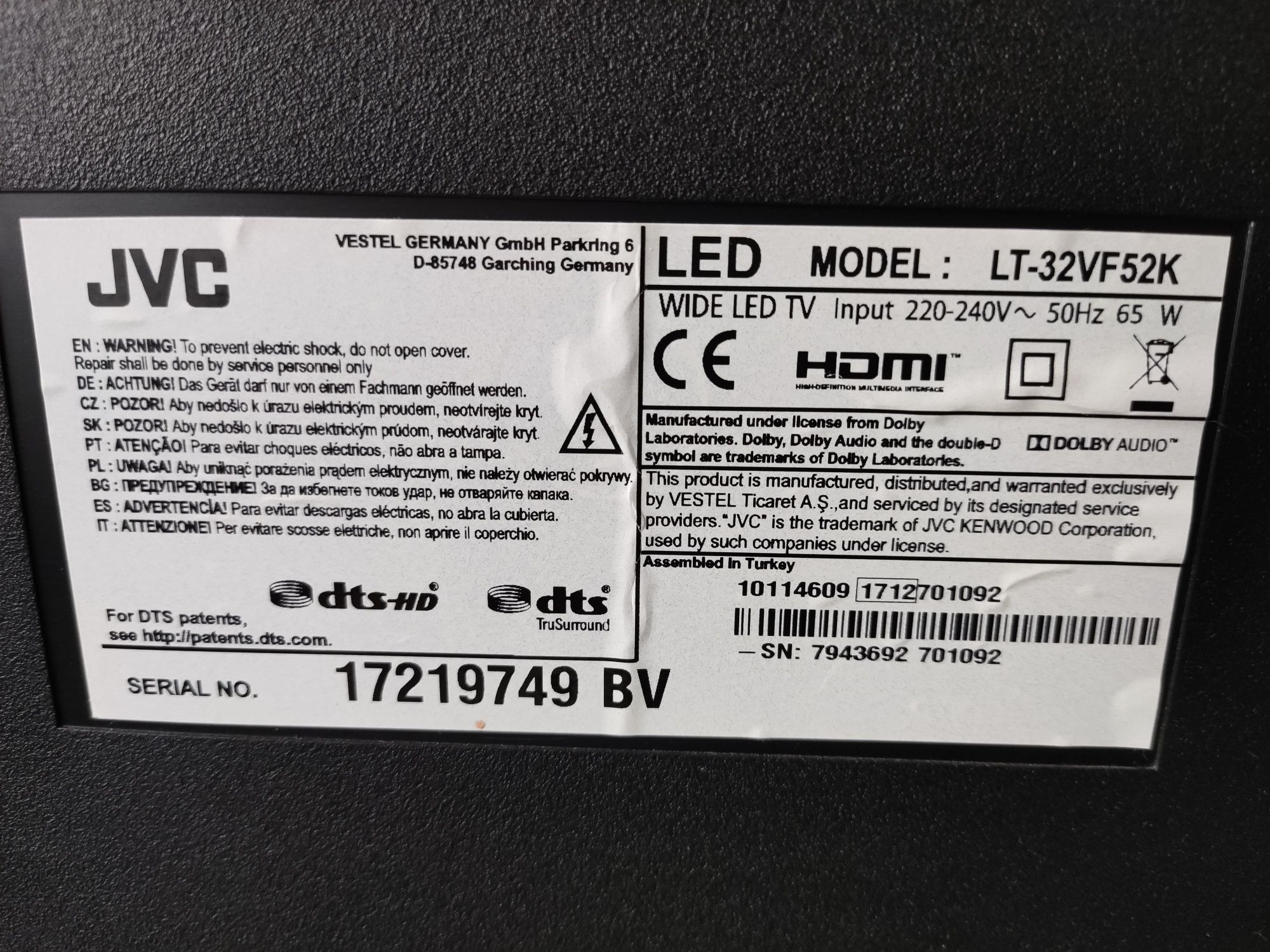 Telewizor JVC LT32VF52K 32" LED Full HD