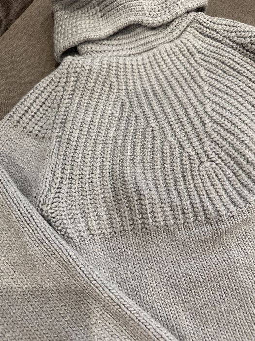 Серый голубой шерстяной свитер теплый гольф кофта шерсть натуральний