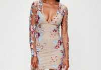 Прозрачное платье сетка с вышивкой в стиле Dolce&Gabbana