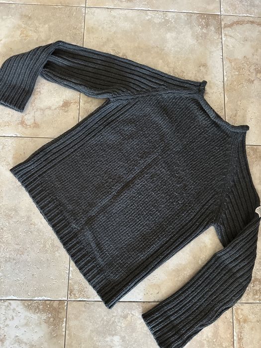 Sweter meski lL big star czarny z łatami vintage