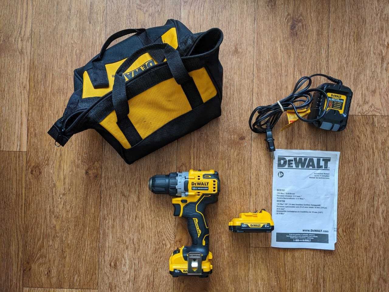 Бесщеточный шуруповерт Dewalt DCD701F2 12v набор