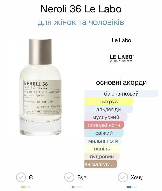 Le labo парфуми оригінал neroli 36 неролі ylang 49