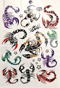 Tatuaże tymczasowe dla dzieci zmywalne mix wzorów mix kolorów