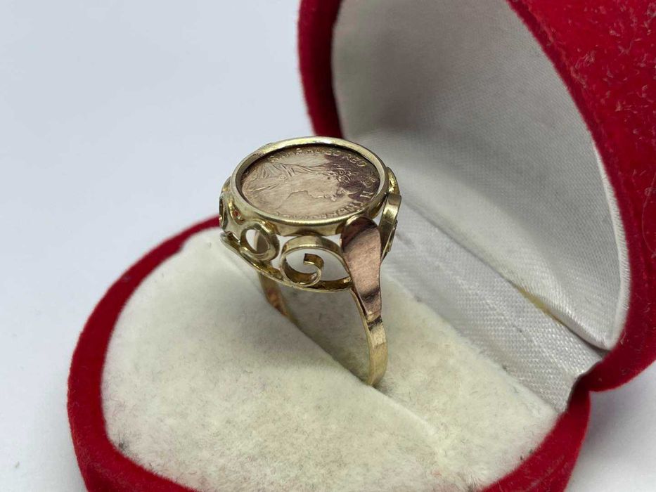 Złoty Pierścionek z Monetą pr.333 2g r.15