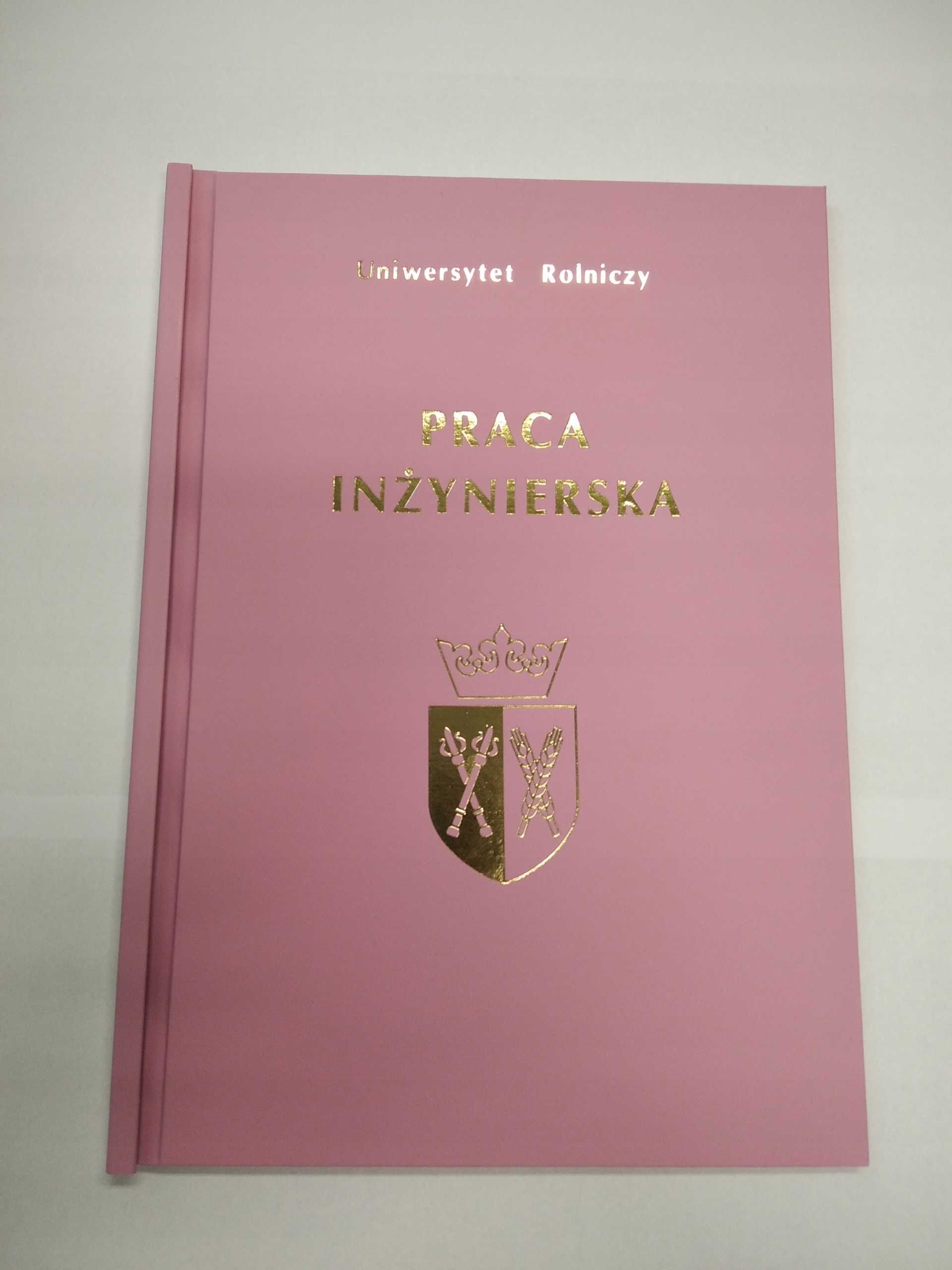 Oprawa Pracy Inżynierskiej Kraków z LOGO Różowy