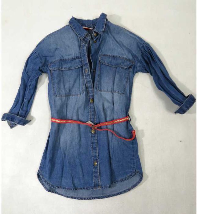 Tunika dziewczęca do leginsów Ala jeans KOSZULA JEANSOWA +PASEK TAO 86