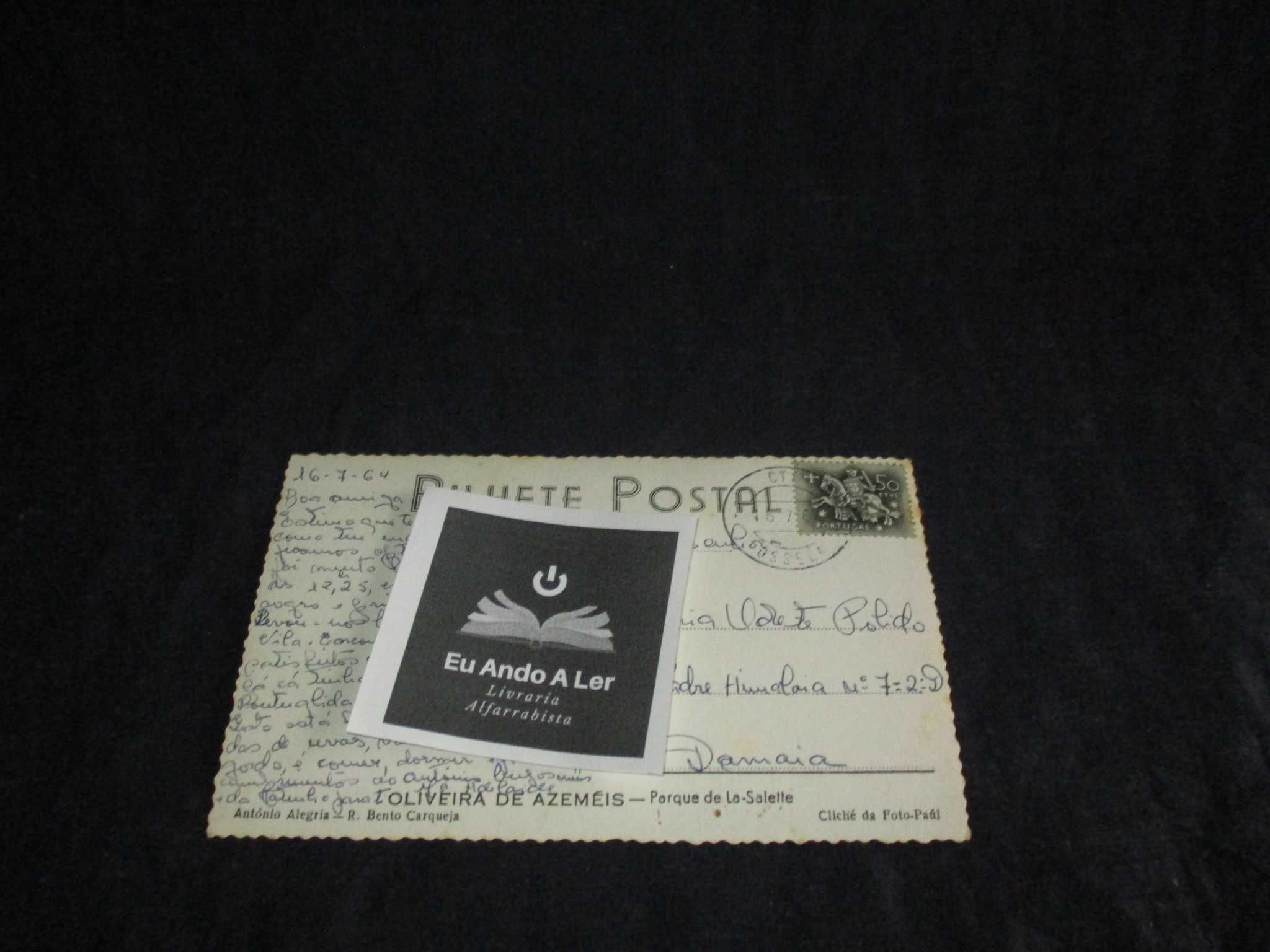 Bilhete Postal Antigo Oliveira de Azeméis Parque de La-Salette Vintage