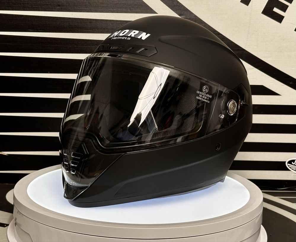 Kask motocyklowy Horn Predator czarna szyba, intercom ready XS-XL