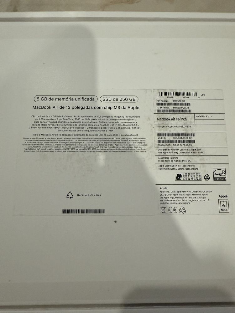 Macbook air m3 13 polegadas