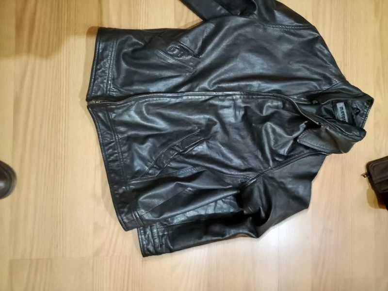 Casaco de couro de homem