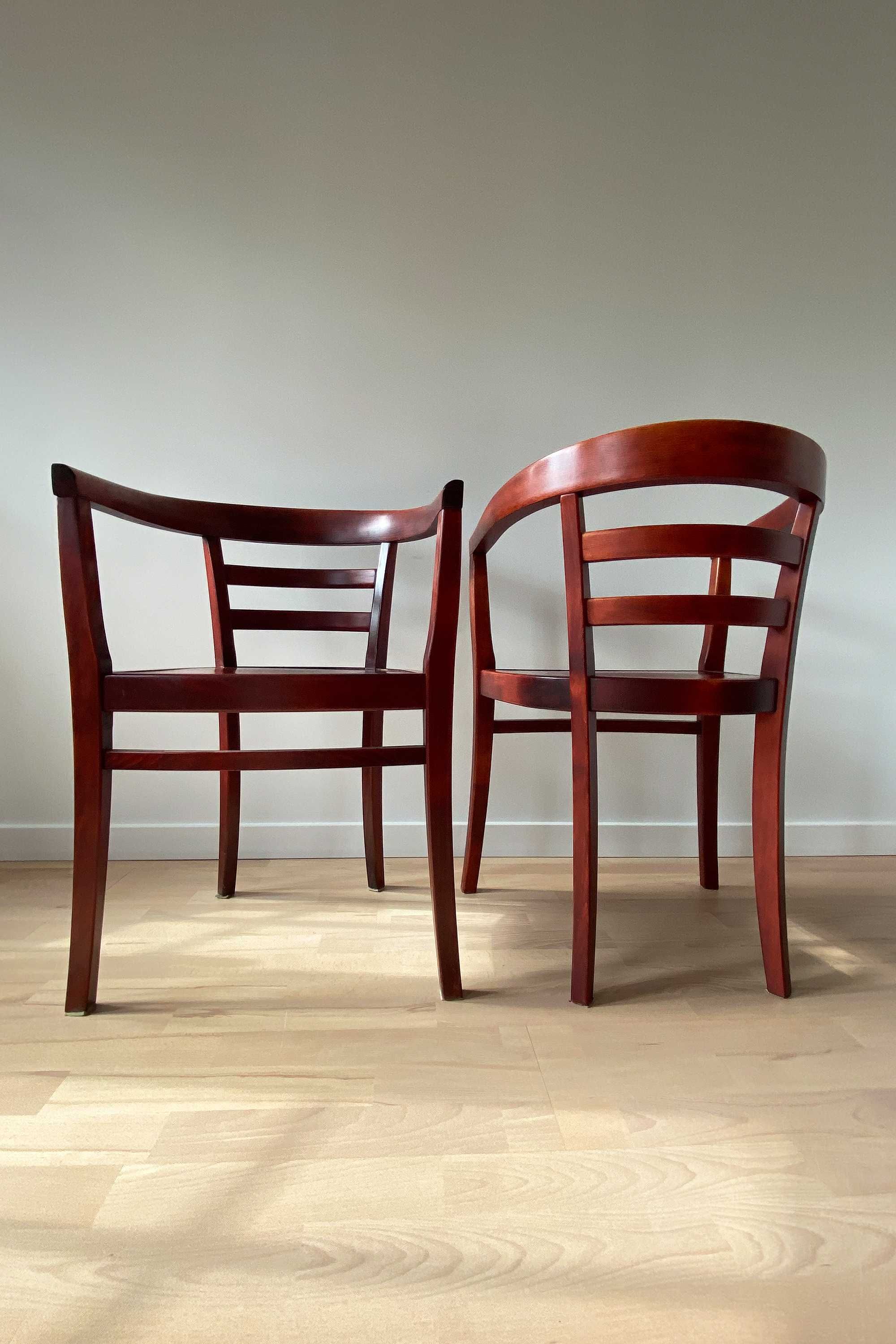 Krzesło Komplet dwóch krzeseł foteli drewno mid century modern