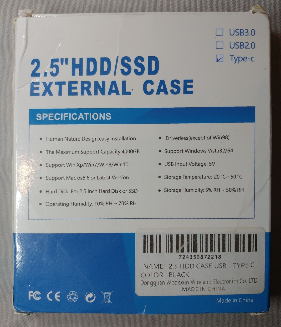Кейс для жорсткого диска 2.5" hdd USB 3.0 Type-C