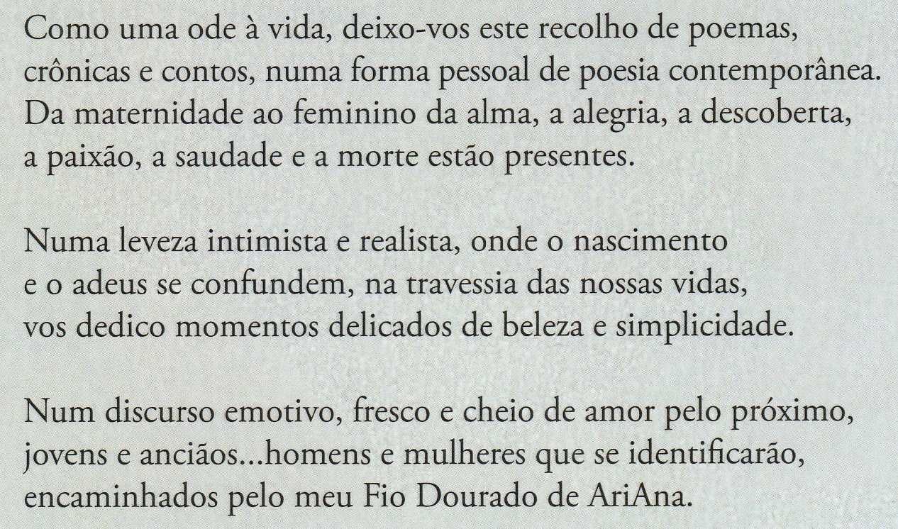 Livro Pelo fio de AriAna de Ana Mendes [Portes Grátis]
