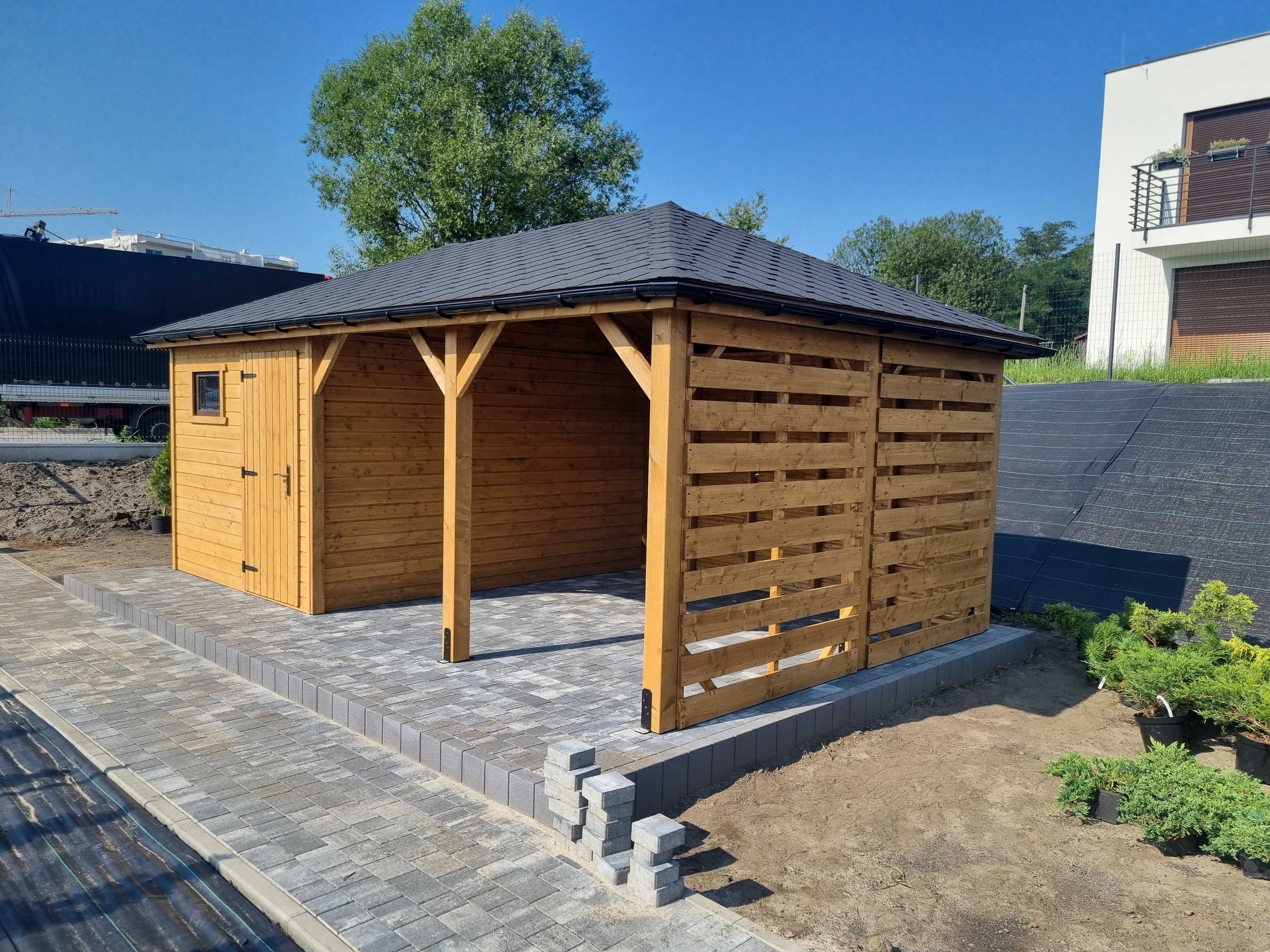 Altana ogrodowa z domkiem 3x6 Domek drewniany Altana PRODUCEN