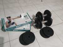 Halteres Domyos 2x10kg + 4 discos 2kg