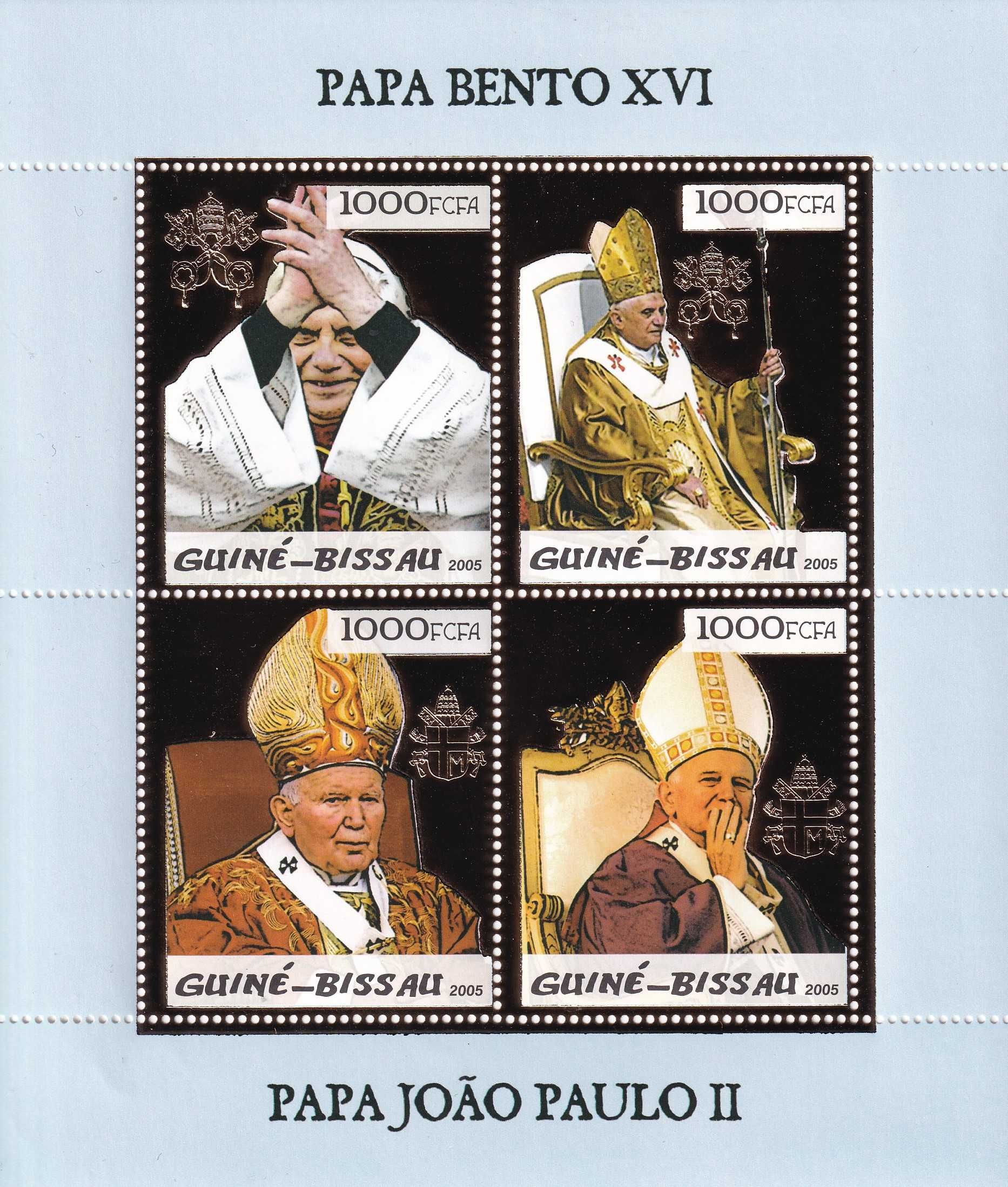 znaczki pocztowe - Gwinea Bissau 2005 złoty kat.15€ (2) - Jan Paweł II