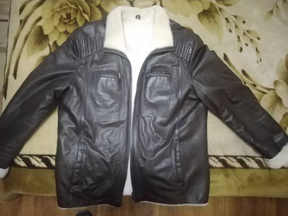 Куртка чоловіча зимова кожана Gessada